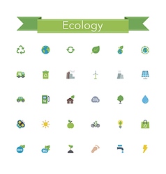Ecology Flat Icons vector image