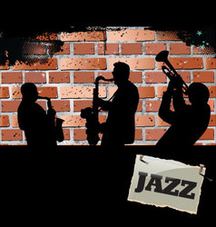 Jazz musicians - Brick wall background vector image