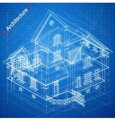 Architectural background with a building model vector image