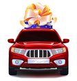 Auto with a gift in the trunk vector image