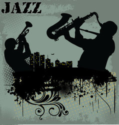Jazz musician silhouette vector image