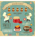 Sweet Cafe Menu Retro Design vector image
