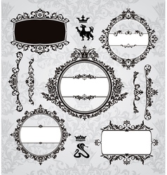 Frames and vintage design elements vector image