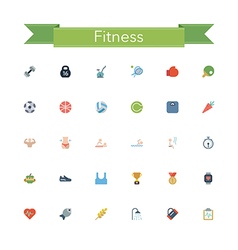 Fitness Flat Icons vector image