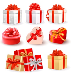 Set of colorful gift boxes vector image