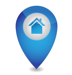 Map pointer with house vector image