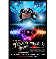 Disco music flyer vector image