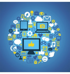 Round social media concept vector image
