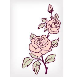 Pink rose flower vintage card vector image