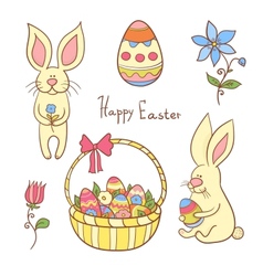 Easter set vector image