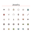 Jewelry Colored Line Icons vector image