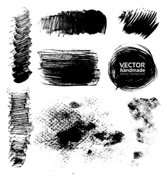 Hand-drawing textures of brush strokes vector image