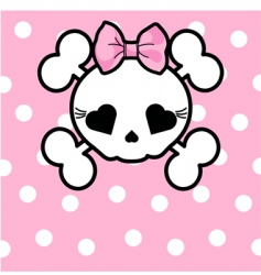 Cute skull with bow vector image