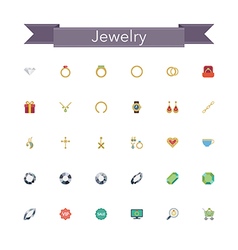 Jewelry Flat Icons vector image
