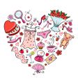 Gifts for girl heart shape vector image