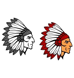 Brave indian warrior mascot vector image