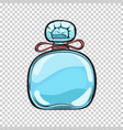 Blue glass bottle of perfume isolated vector image