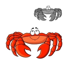 Cartoon smiling red crab with big claws vector image