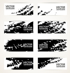 Abstract black hand drawn by brush banners vector image