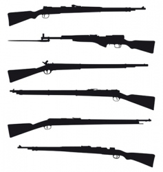 Six old shotguns vector image