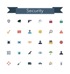 Security Flat Icons vector image