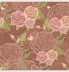 Pastel Valentines Day floral seamless pattern vector image