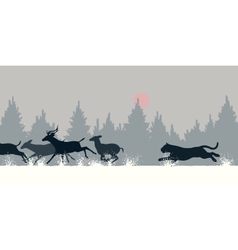 Tiger chasing deer vector image