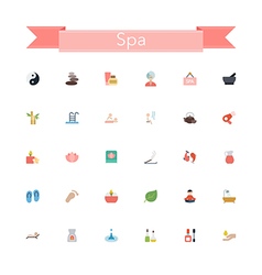 Spa Flat Icons vector image