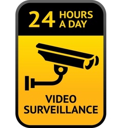 Video surveillance sign vector image