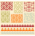 Bright seamless paterns and seamless lacy ribbons vector image