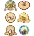 Set of hand drawn food and drink labels vector image