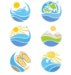 Set of icons - travel vector image