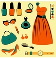 Stylish fashion elements colorful collection vector image