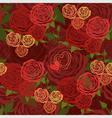 Red Valentines Day floral seamless pattern vector image
