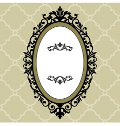 Oval vintage frame vector image