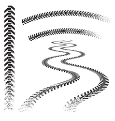 Set of high quality grunged tire tracks vector image