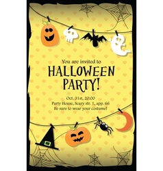 Halloween party invitation card long vector image