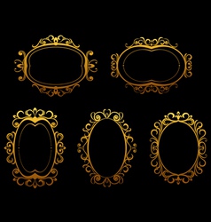 Golden frames set vector image