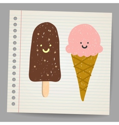 Ice cream doodle vector image