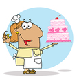 Tan Cartoon Cake Maker Woman vector image