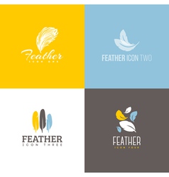 Feather icon Set of logo design templates vector image