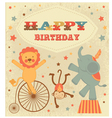 Vintage birthday card vector image