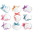 Set of beautiful cards with colorful gift bows vector image