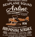 Vintage seaplane airmail service vector image
