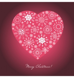 Heart shape snowflakes vector image