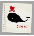 Cute doodle in love whale with hearts Cute doodle in love whale with hearts vector image