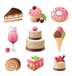 Sweets and candies icons set vector image
