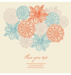 Floral background greeting card vector image