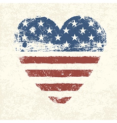 Heart shaped american flag vector image