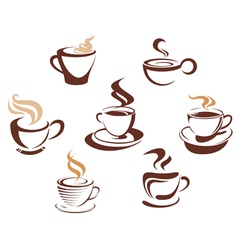Coffee tes cups vector image